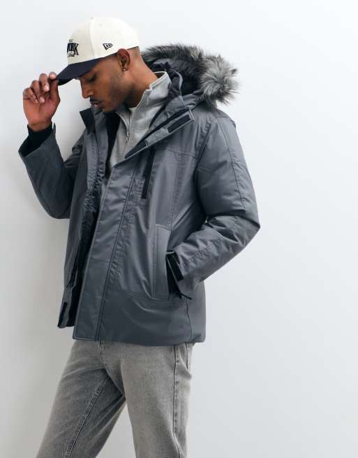 Hollister parka coupe carrée gris foncé, 2 de 5