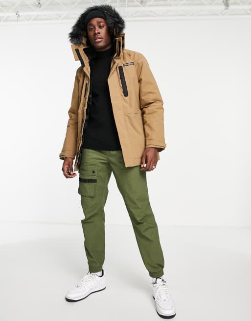 Hollister Parka epaisse a capuche bordee de fausse fourrure Marron ASOS