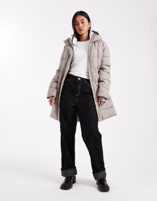 Hollister - Parka matelassée à col montant - Gris