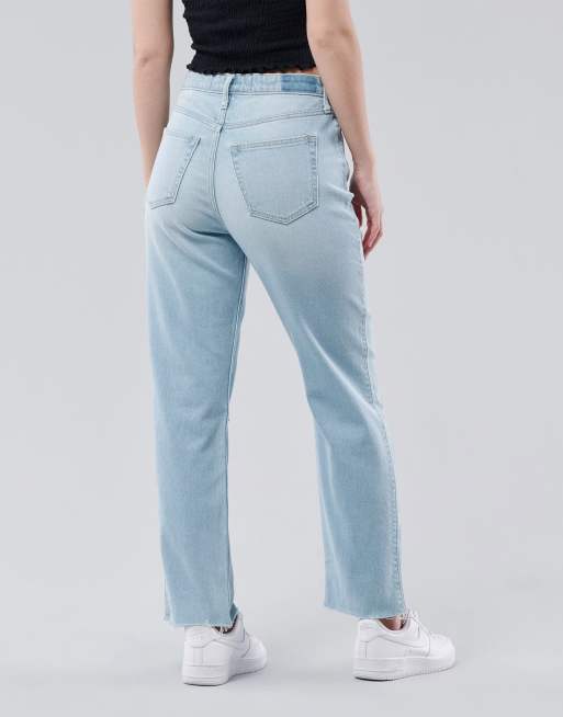 Hollister Boyfriend Patchwork Jeans In Light Wash Blue for Women