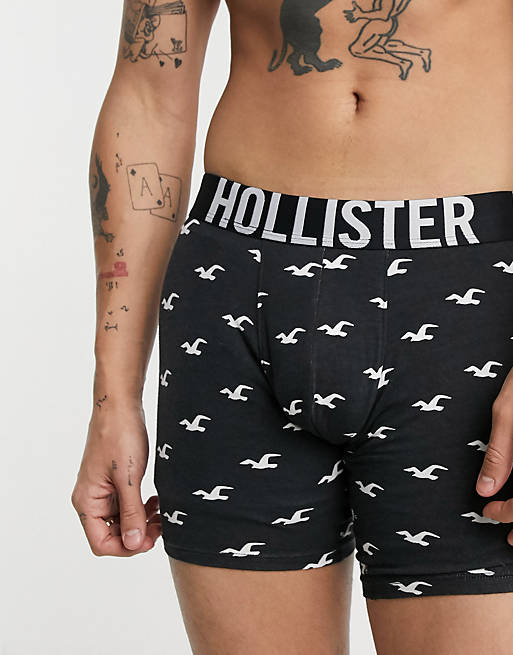 Hollister pattern boxers in black