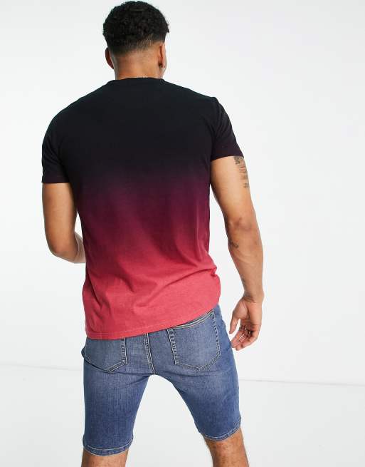 Hollister perspective ombre logo T-shirt in red, 2 of 4