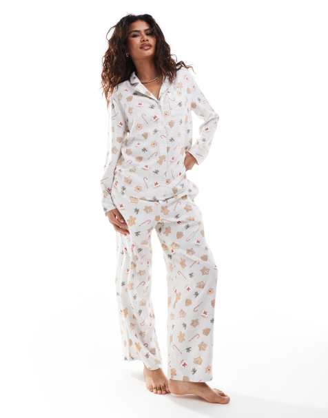 Hollister - Pigiama con stampa multicolore composto da camicia e pantaloni - view 1