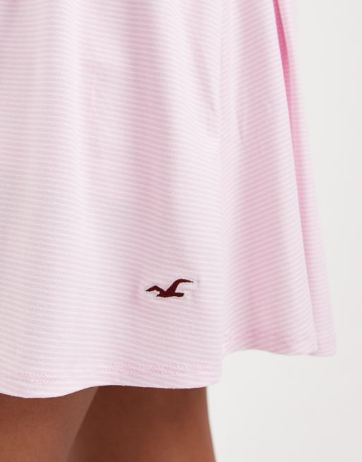 Hollister - Pink babydoll-minikjole med bindebånd, 3 af 4