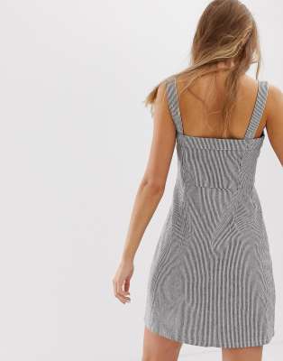 button front a line dress hollister