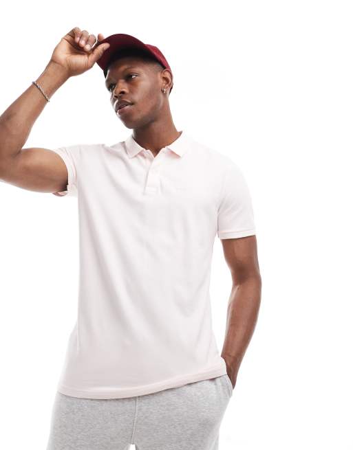 Hollister - Piqué poloshirt met icoonlogo in lichtroze