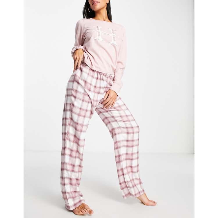 Hollister plaid pajama set in pink