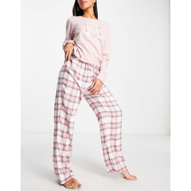 Hollister velour flares in light pink, ASOS