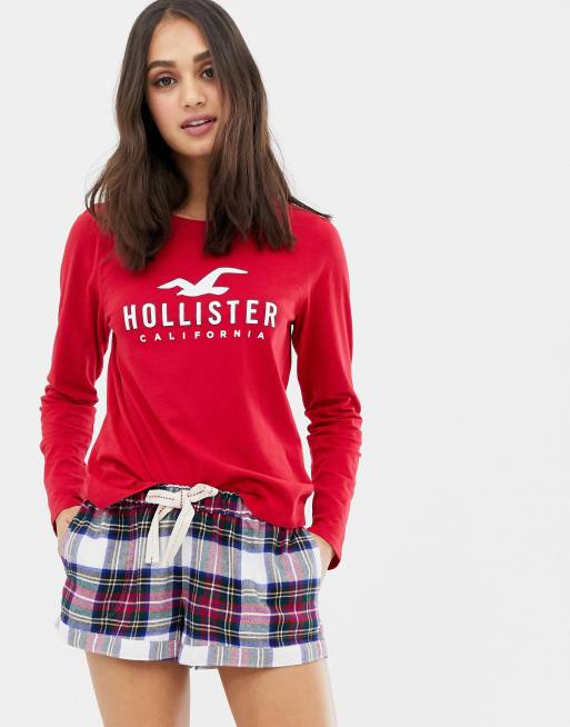 Hollister plaid pyjama shorts