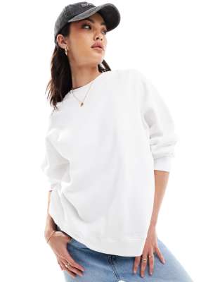 Hollister plain sweatshirt in white