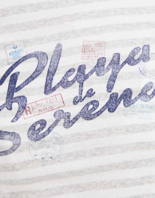 Hollister playa graphic baby tee in grey stripe, 4 of 4