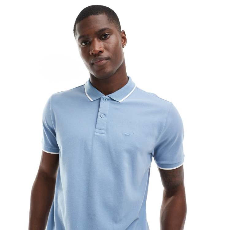 Hollister Polo a liseres Bleu ASOS