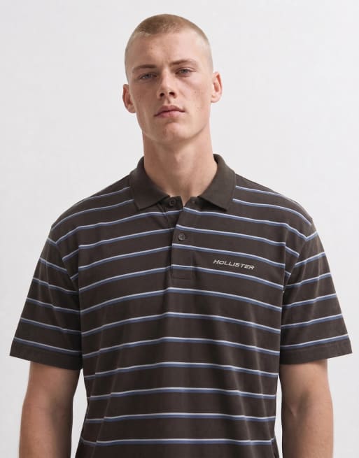Hollister polo coupe relaxed à rayures marron, 10 de 10