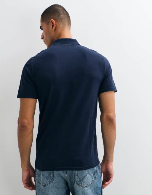 Hollister polo coupe slim à logo icon bleu marine, 3 de 9