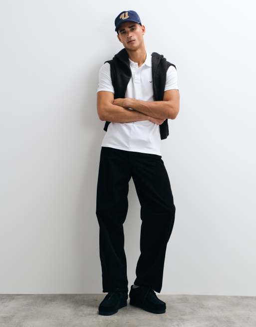 Hollister polo coupe slim à logo iconique en blanc, 4 de 5