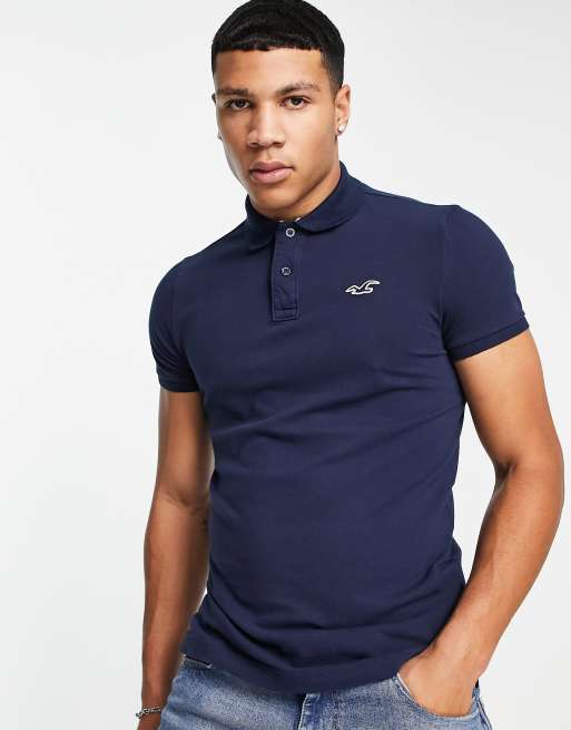 Hollister heritage ombre polo in blue and green, ASOS