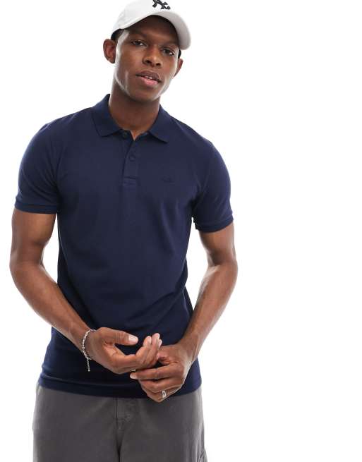 Hollister - Polo in piqué blu navy con logo iconico