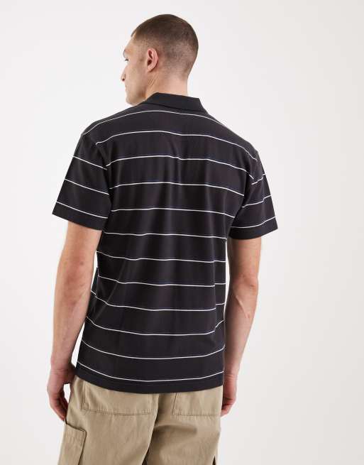 Hollister - Polo manches courtes à rayures - Noir et bleu marine, 3 de 5