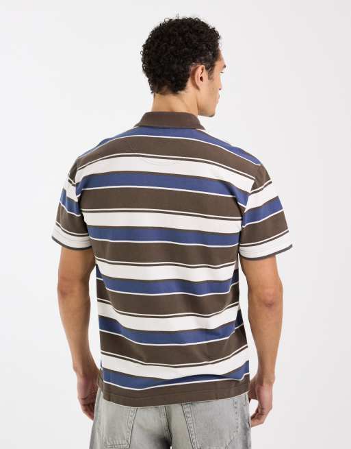 Hollister - Polo manches courtes à rayures - Noir et bleu, 3 de 5