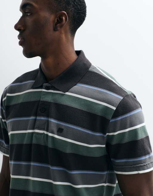 Hollister - Polo rayé à manches courtes style y2k - Bleu et noir, 4 de 5