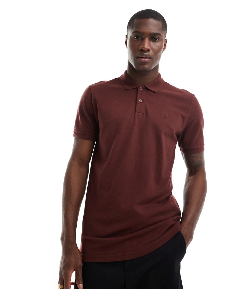 Hollister polo shirt in burgundy-Red