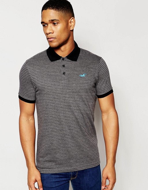Hollister | Hollister Polo Shirt with Seagull Logo in Slim Fit Grey