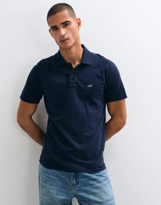 Hollister - Polo slim blu navy con logo a icona, 2 di 5