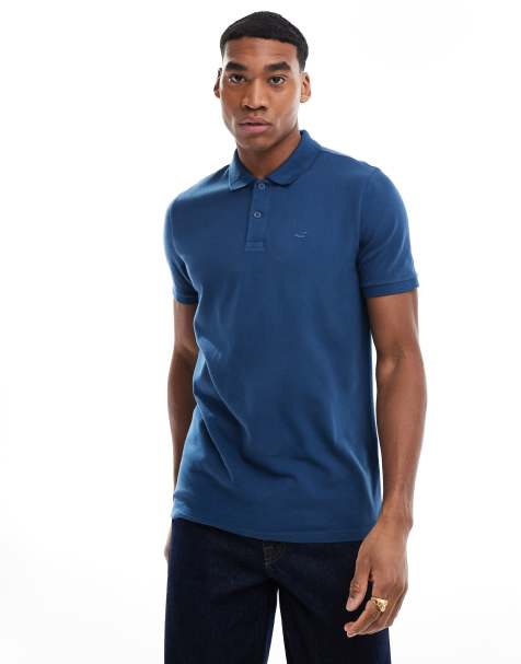 Hollister – Poloshirt in Blaugrün mit Markenzeichen - view 1