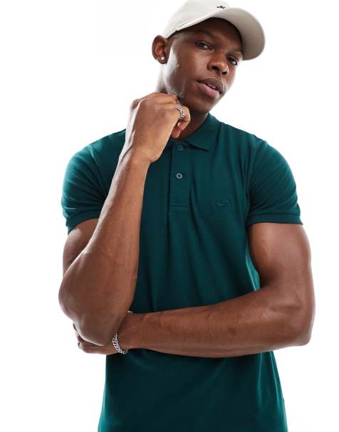 Hollister - Polotop met icoonlogo en korte mouwen in dennengroen - view 1