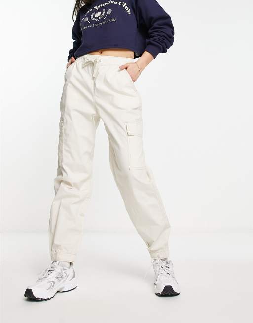 Hollister poplin cargo jogger in khaki | ASOS