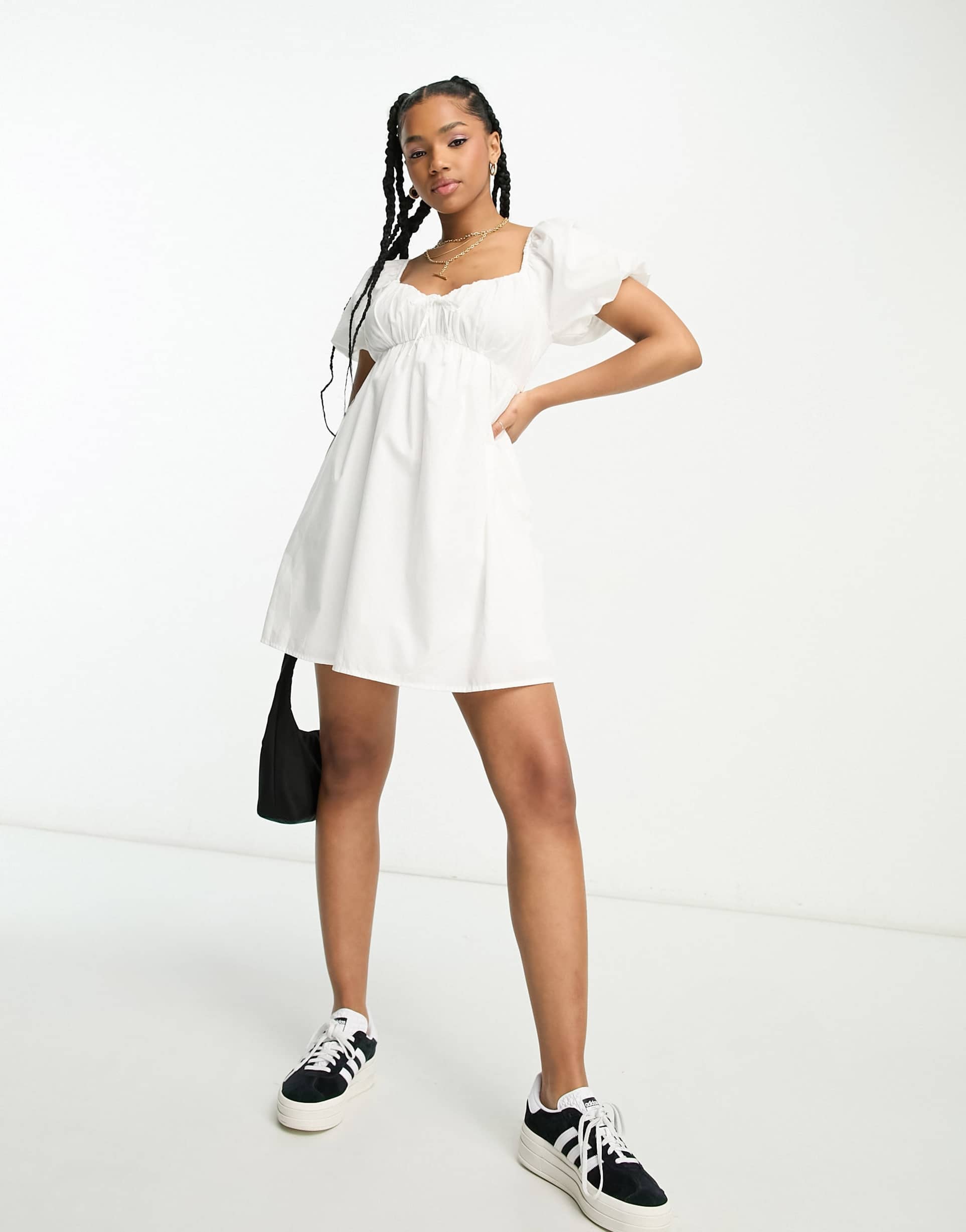 Hollister poplin dress in white view 3