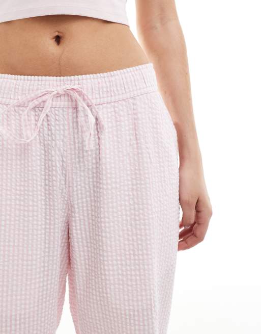 Hollister - Posede bukser med lav talje og lyserøde gingham-tern, 5 af 5