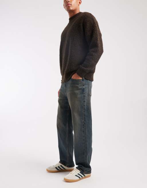 Hollister - Posede jeans med fem lommer i afbleget mørk vask, 2 af 5