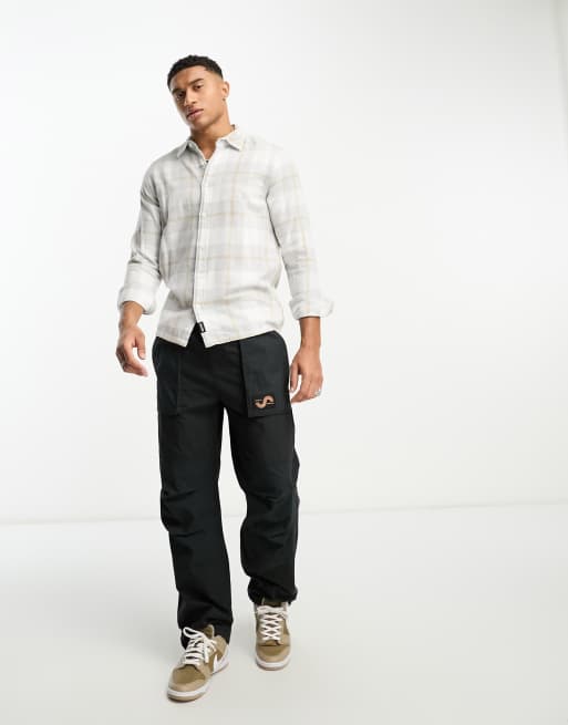 Hollister – Pre – Flanellhemd in grau kariert im College-Stil, 3 von 4