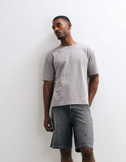 Hollister – Premium – Grå, kraftig t-shirt med boxig passform, 5 av 5