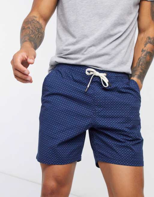 Hollister prep shorts in blue geo print ASOS