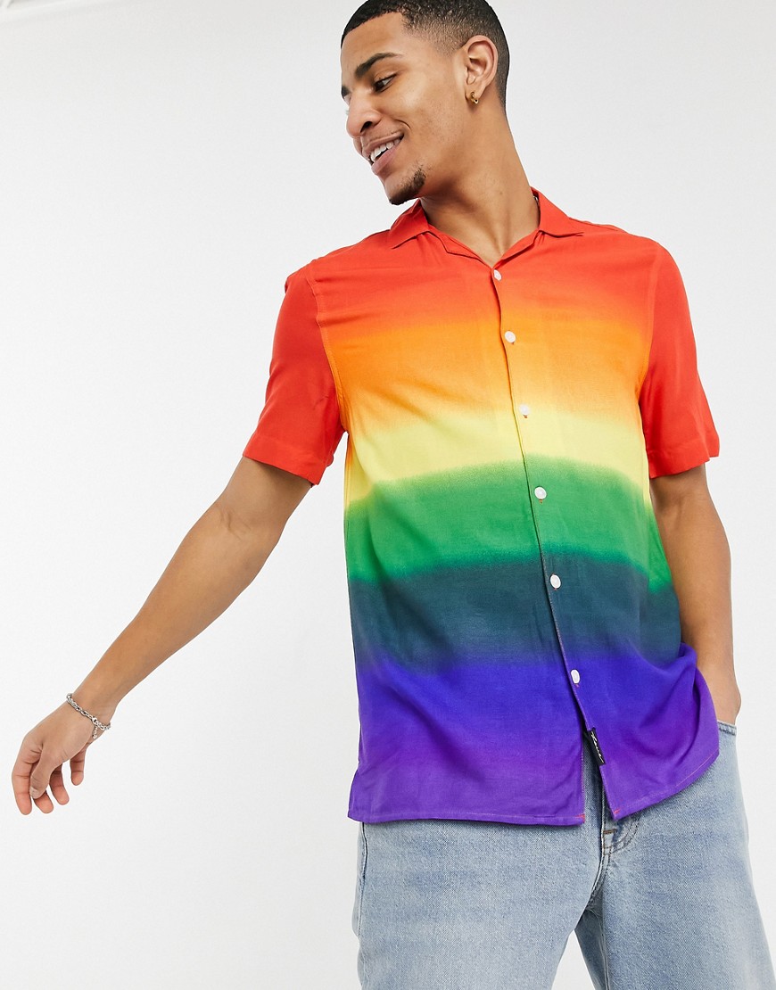Hollister - Pride - Overhemd met korte mouwen van rayon met kleurverloop in rood