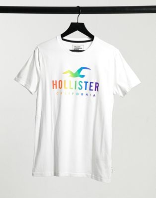 Hollister Pride rainbow logo t-shirt in 