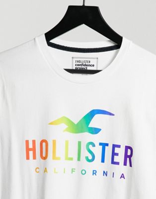 Hollister Pride rainbow logo t-shirt in 