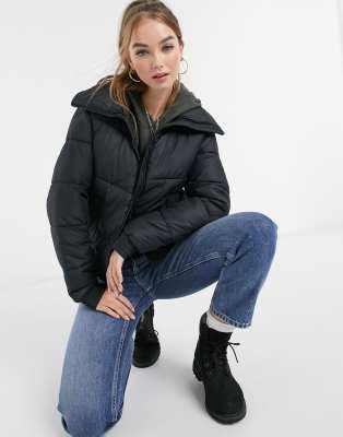 hollister black puffer