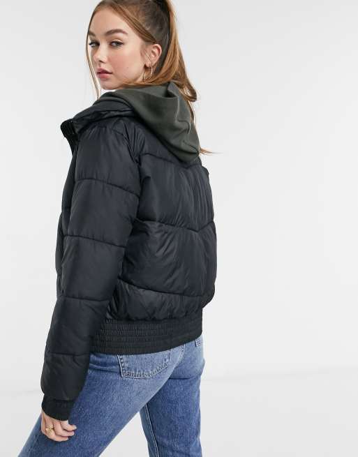 Hollister black jacket womens sale