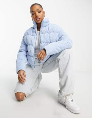 Hollister puffer jacket in blue cord