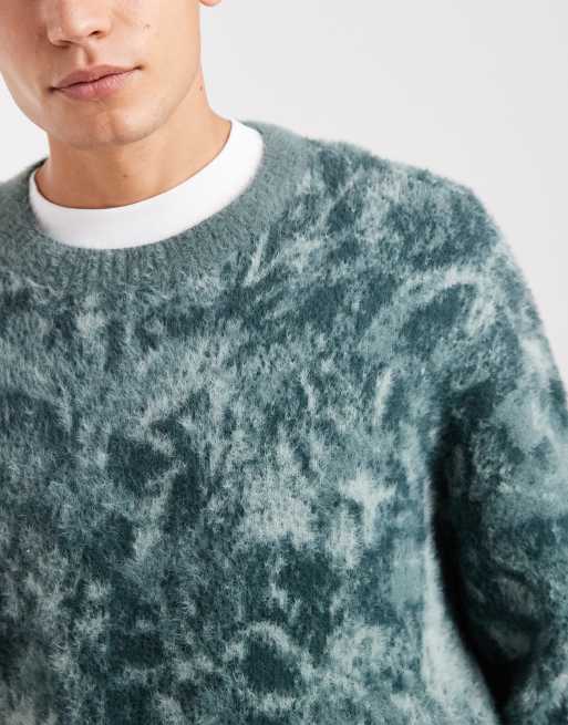 Hollister - Pull coupe carrée en maille duveteuse - Vert tacheté, 5 de 5