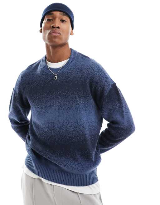 Hollister - Pull coupe carrée en maille effet dégradé - Bleu marine, 2 de 4