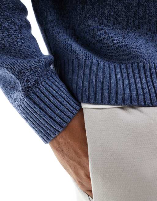 Hollister - Pull coupe carrée en maille effet dégradé - Bleu marine, 3 de 4