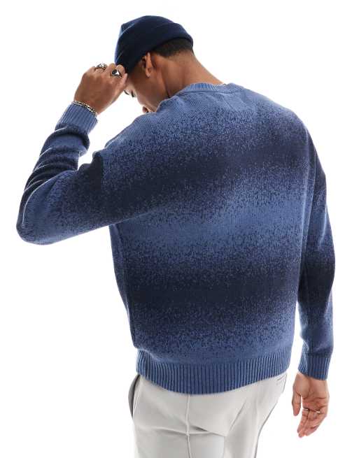 Hollister - Pull coupe carrée en maille effet dégradé - Bleu marine, 4 de 4