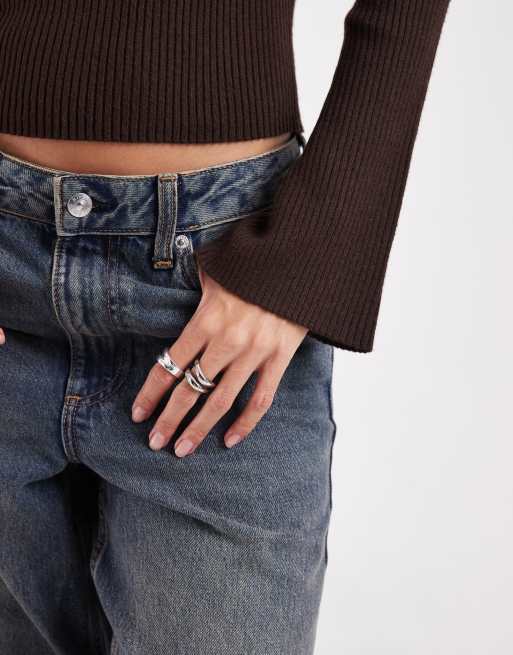 Hollister pull en maille à épaules dénudées marron, 3 de 4