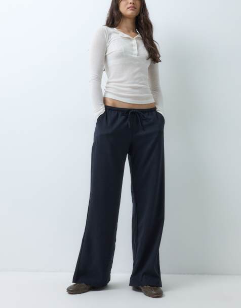 Hollister pull on baggy pants in black - view 1