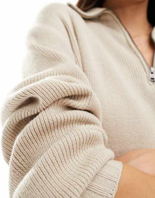 Hollister - Pull souple à col zippé - Avoine , 2 de 4