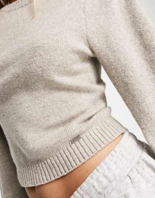 Hollister – Pullover mit Ballonärmeln in Hellbraun